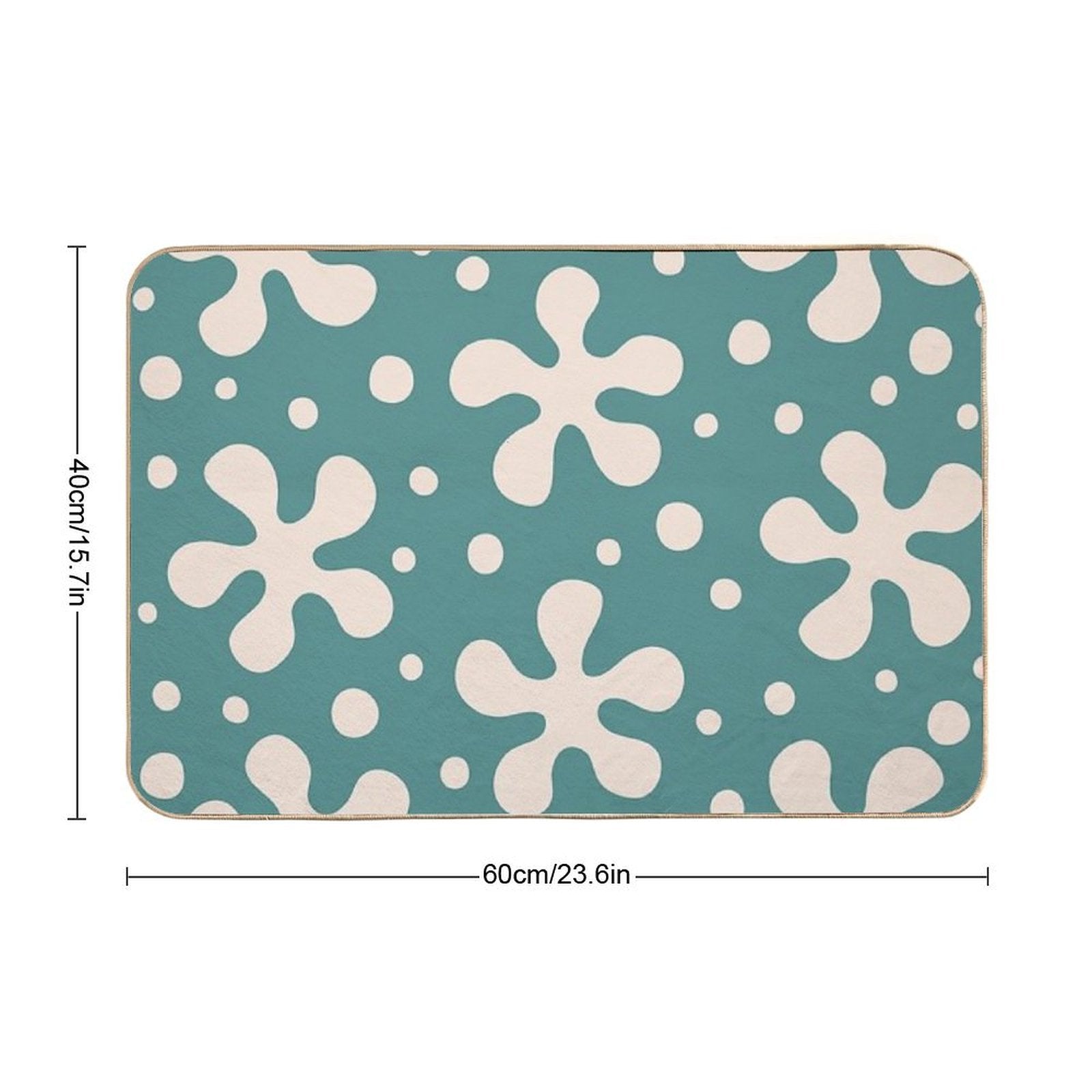 Pretty Mid Century Modern Floral Pattern 843  Absorbent Bath Mat