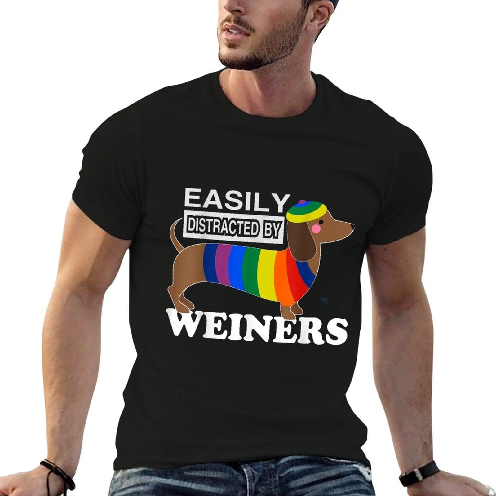 Rainbow LGBT Love Weiners Dogs Love Funny Gay Man Pride Fun  Versatile T-Shirt