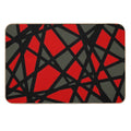 Black Lines Create Irregular Shapes Red Accent Abstract  Pet-Safe Bath Mat