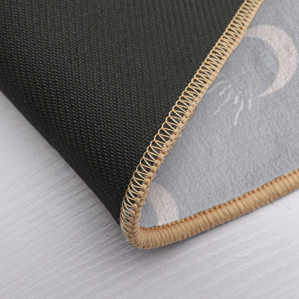 Cute Sun And Moon Design Boho Aesthetic In Muted Colors Stone Blue  Slip-Resistant Bath Mat
