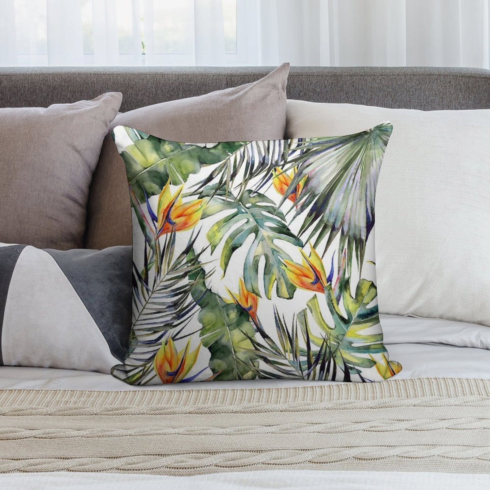 TROPICAL GARDEN Soft Multiple Sizes Throw Pillow