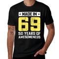 Made in 69 50 Years of Awesomeness 50th Birthday  Tagless Design T-Shirt