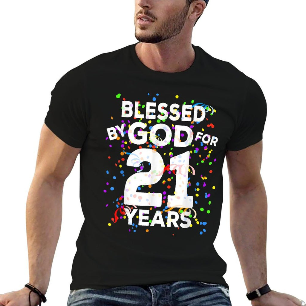 Blessed By God For 21 Years Happy 21st Birthday  Classic T-Shirt