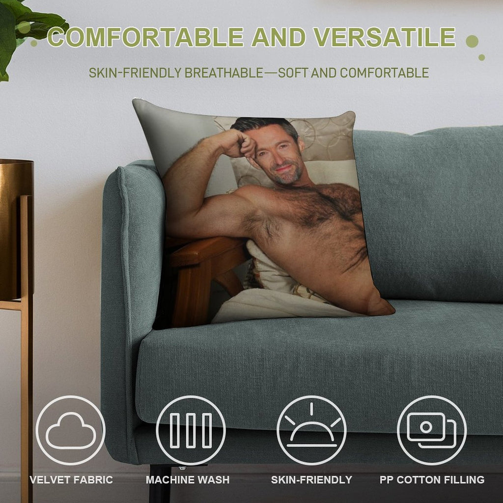 Hugh Jackman Awesome Soft Style Accent Throw Pillow