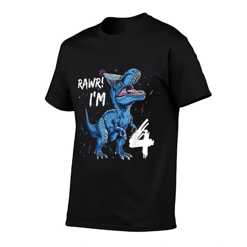Rawr I'm 4 T Rex Dinosaur Birthday for Boys  Stretchy T-Shirt