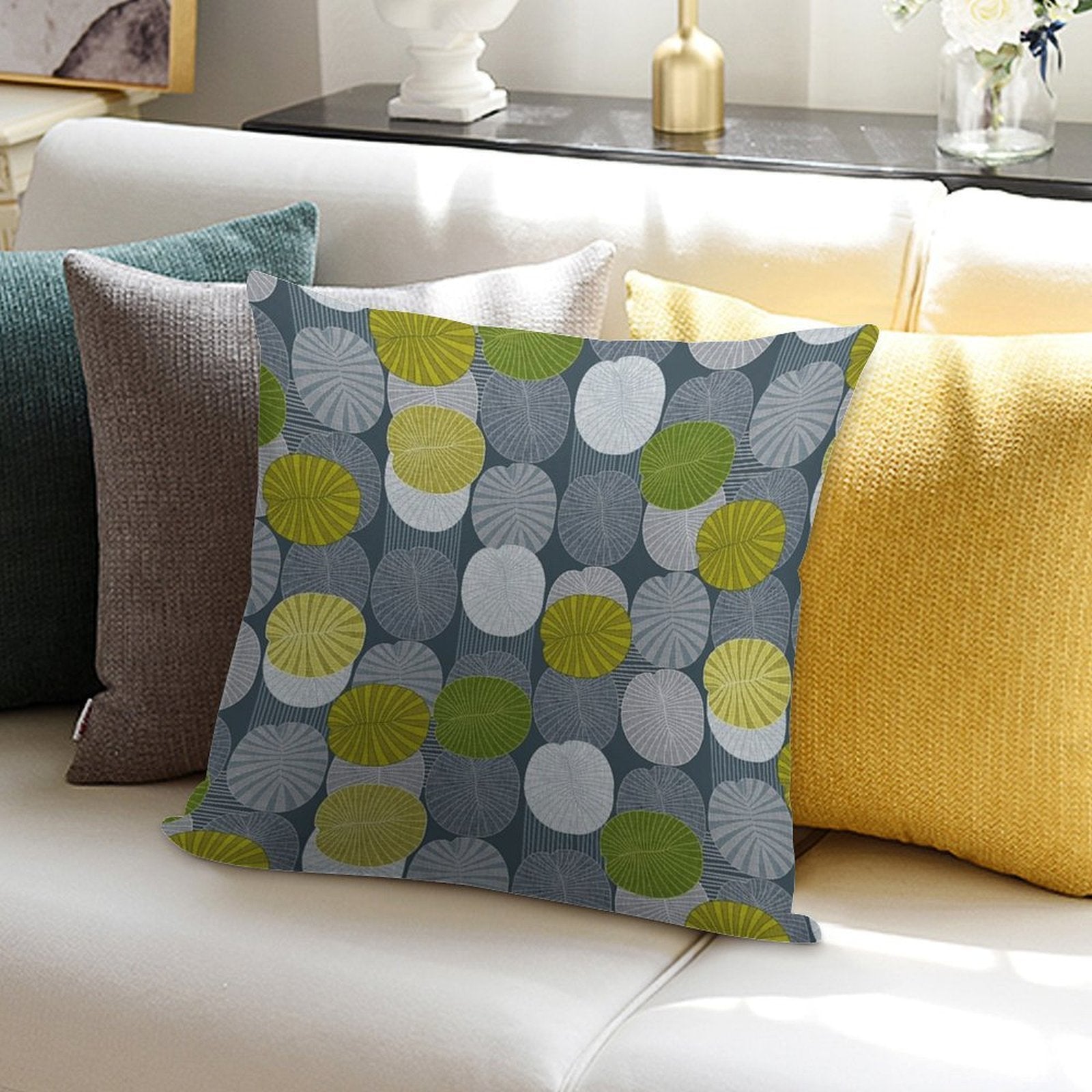 Dickinsonia Lime Soft Skin-Friendly Throw Pillow
