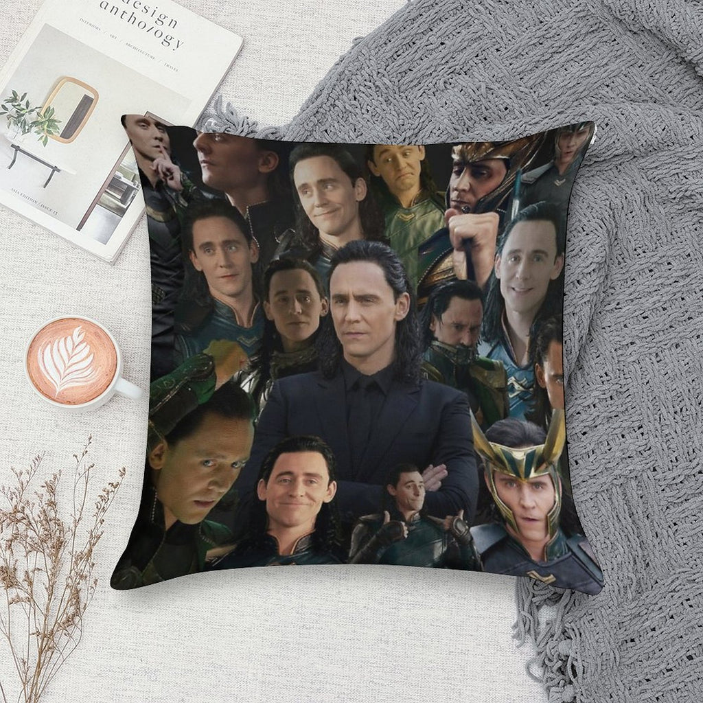 Tom Hiddleston Collage Soft Hidden Zipper Throw Pillow