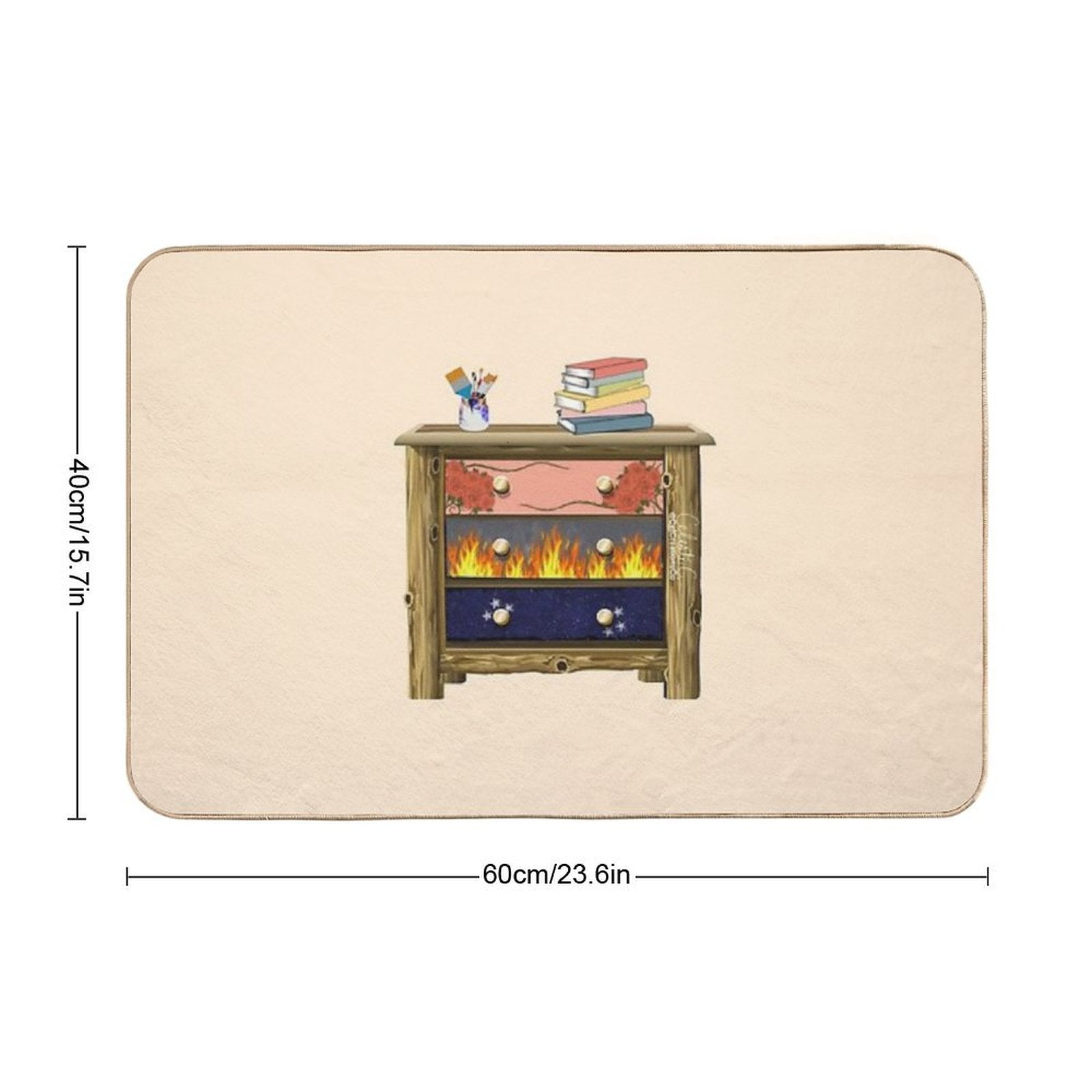 Feyre’s Painted Dresser  ACOTAR Dresser  Easy Maintenance Bath Mat