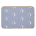 Cosmic Sun And Moon Design Soft Aesthetic In Muted Colors Pigeon Blue  Long-Lasting Bath Mat