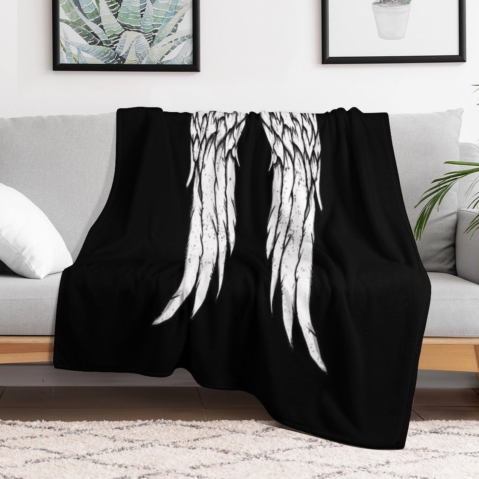 Daryl Dixon Wings - Zombie Compact Throw Blanket
