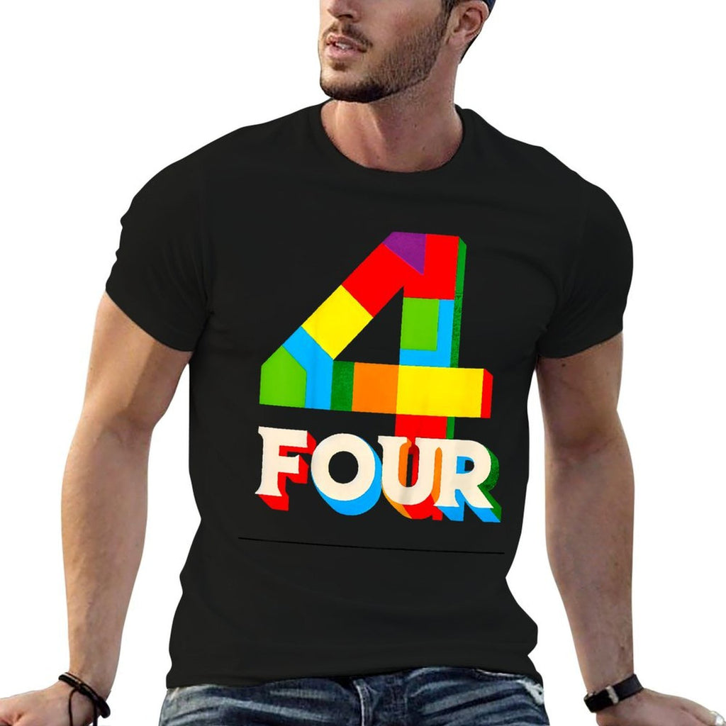 Kids Age 4 Four Year Old Boys 4yr 4th Birthday Toddler Happy Bday  Slim-fit Cut T-Shirt