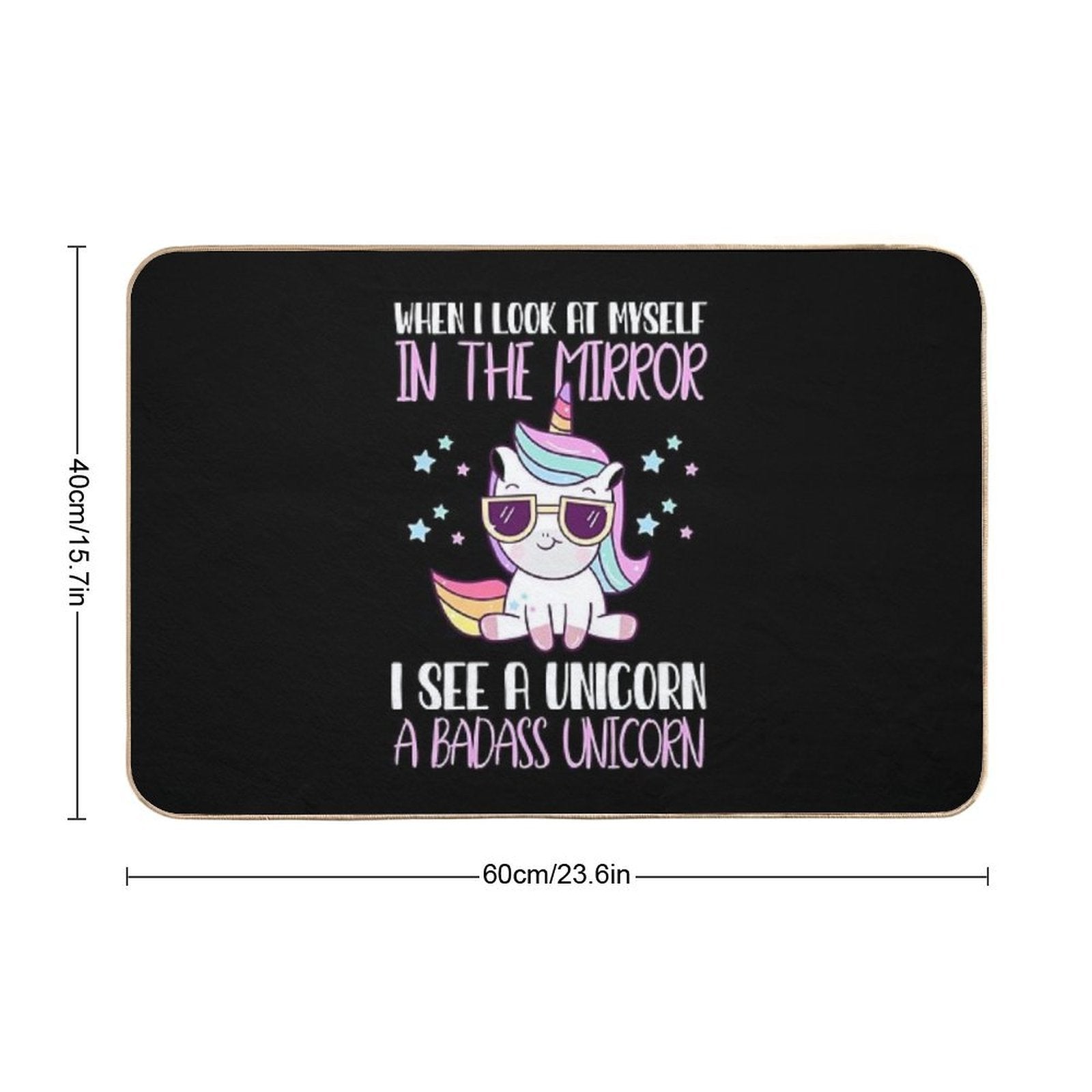 Funny Badass Unicorn  Dirt-Trapping Bath Mat