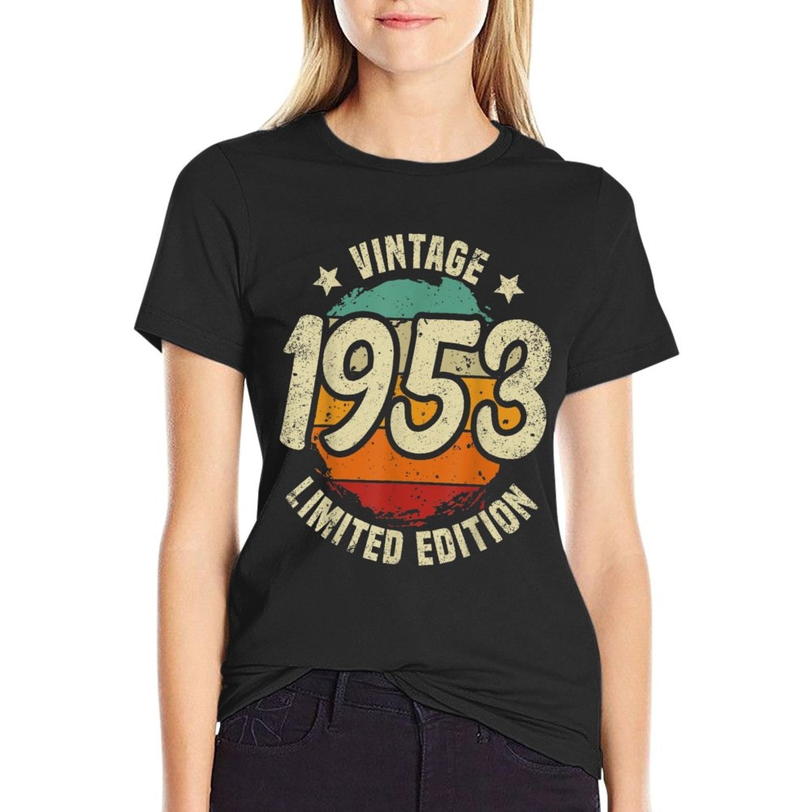 Vintage 1953 Limited Edition 70 Year Old 70th Birthday  Oversized Silhouette T-Shirt