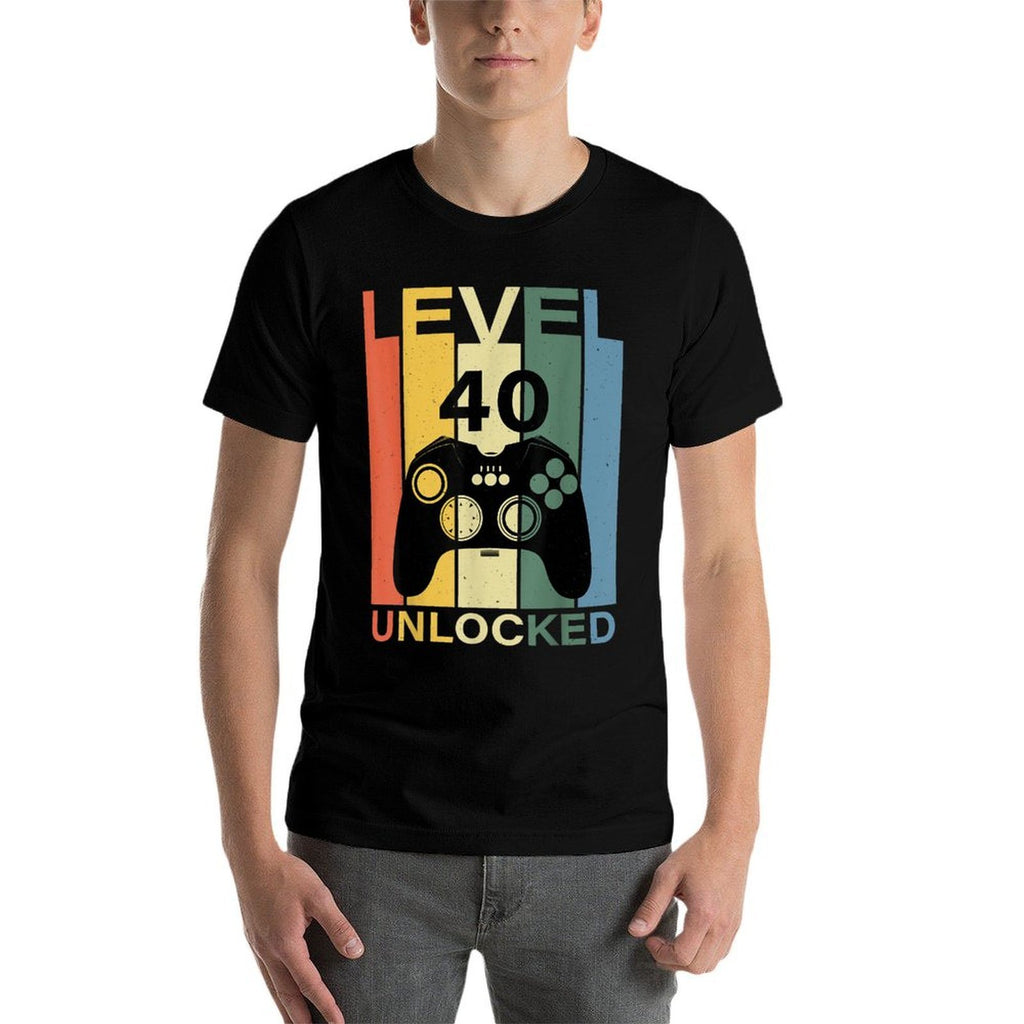 Level 40 Unlocked Video Game 40th Birthday  Tagless Design T-Shirt