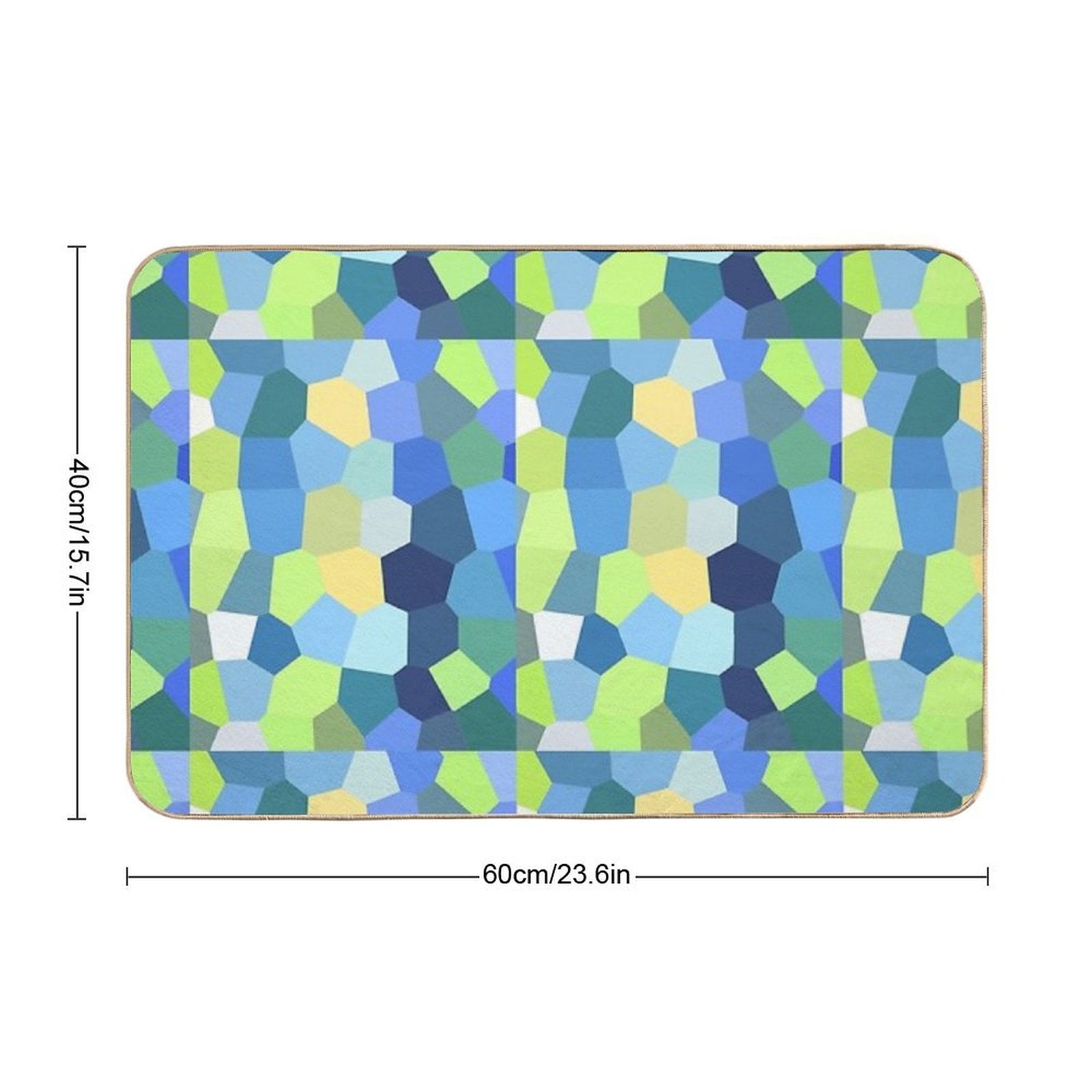 Colorful Mosaic Decorative Artwork III  Toxin-Free Bath Mat