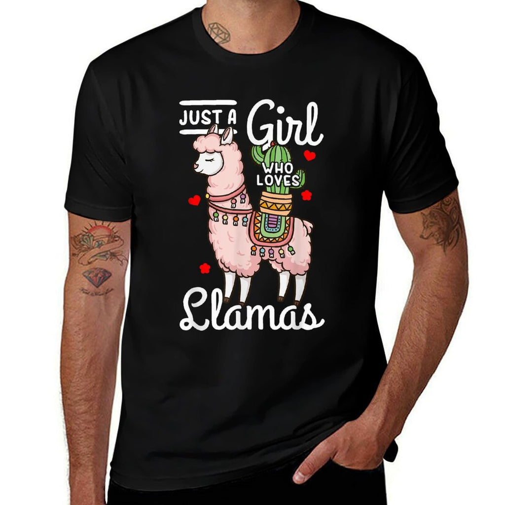 Llama Just A Girl Who Loves Llamas  Moisture-wicking T-Shirt