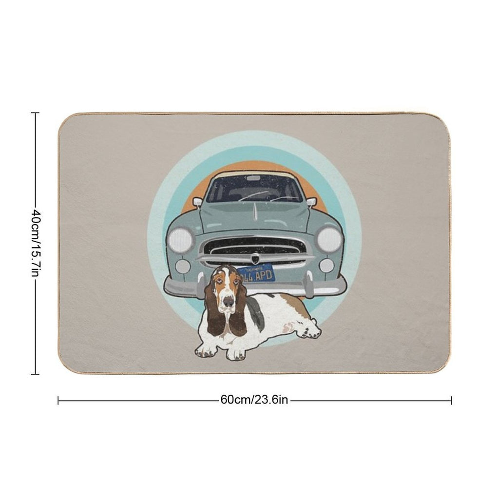 Columbo Car And Dog  Absorbent Bath Mat