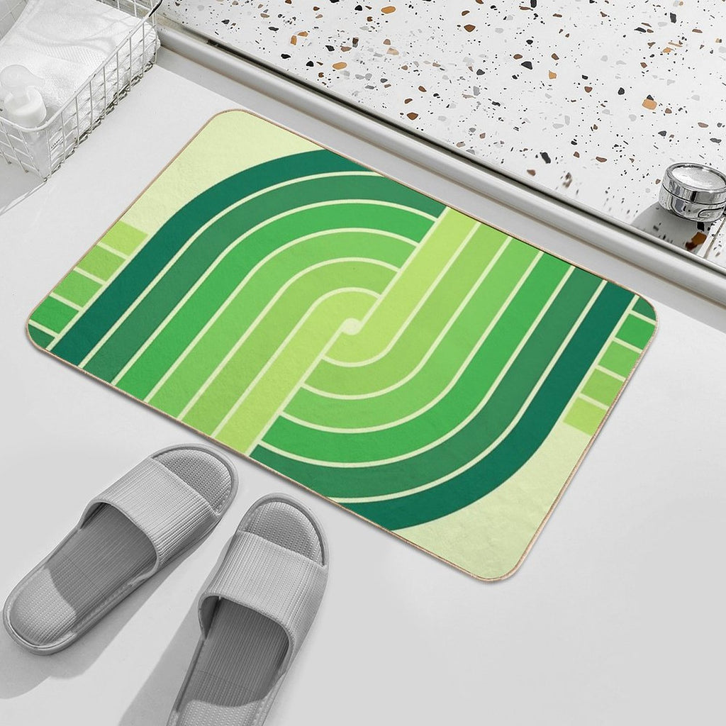 Retro Geometric Criss Cross  Absorbent Bath Mat