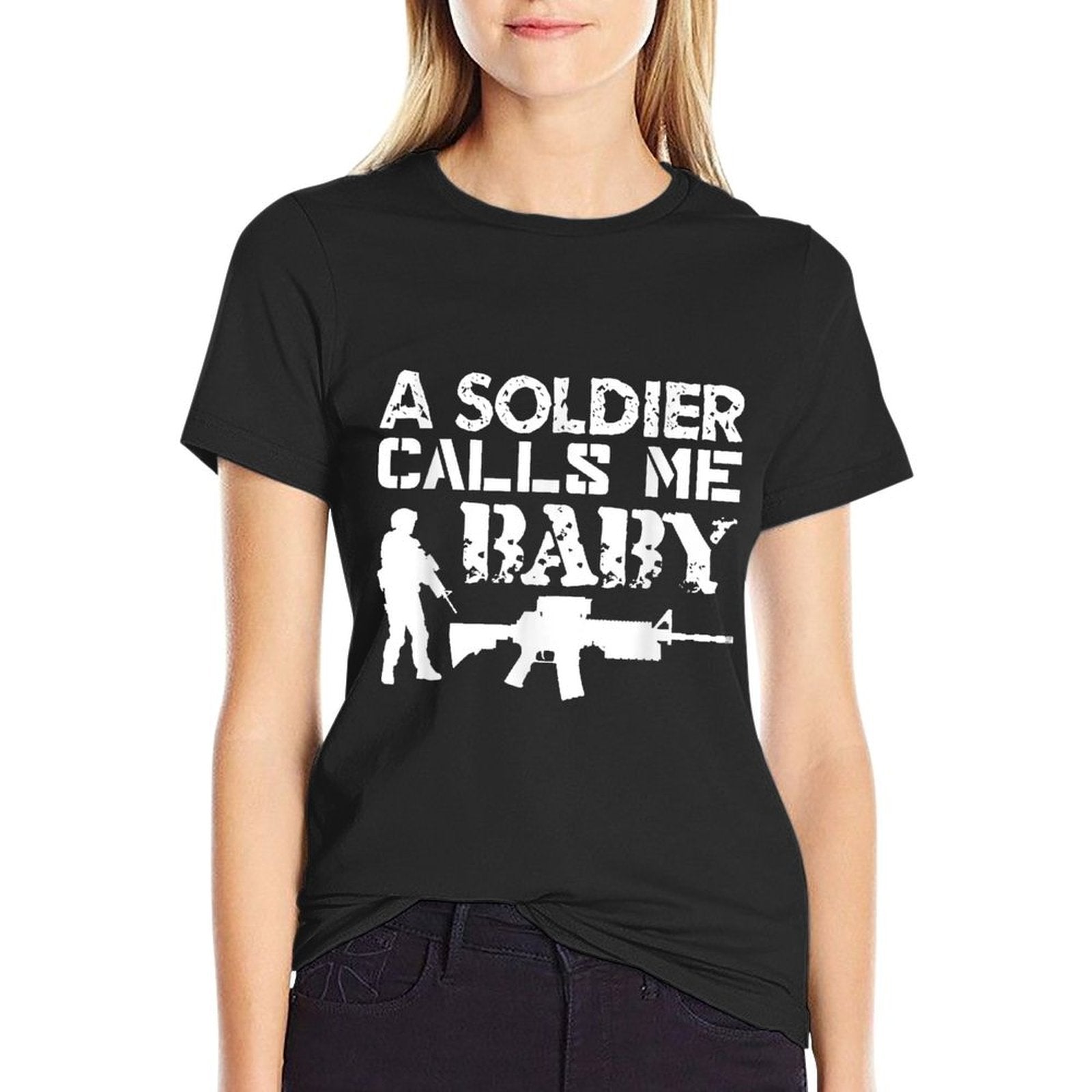 A Soldier Calls Me Baby Army Girlfriend Funny Gift  Vintage-inspired T-Shirt