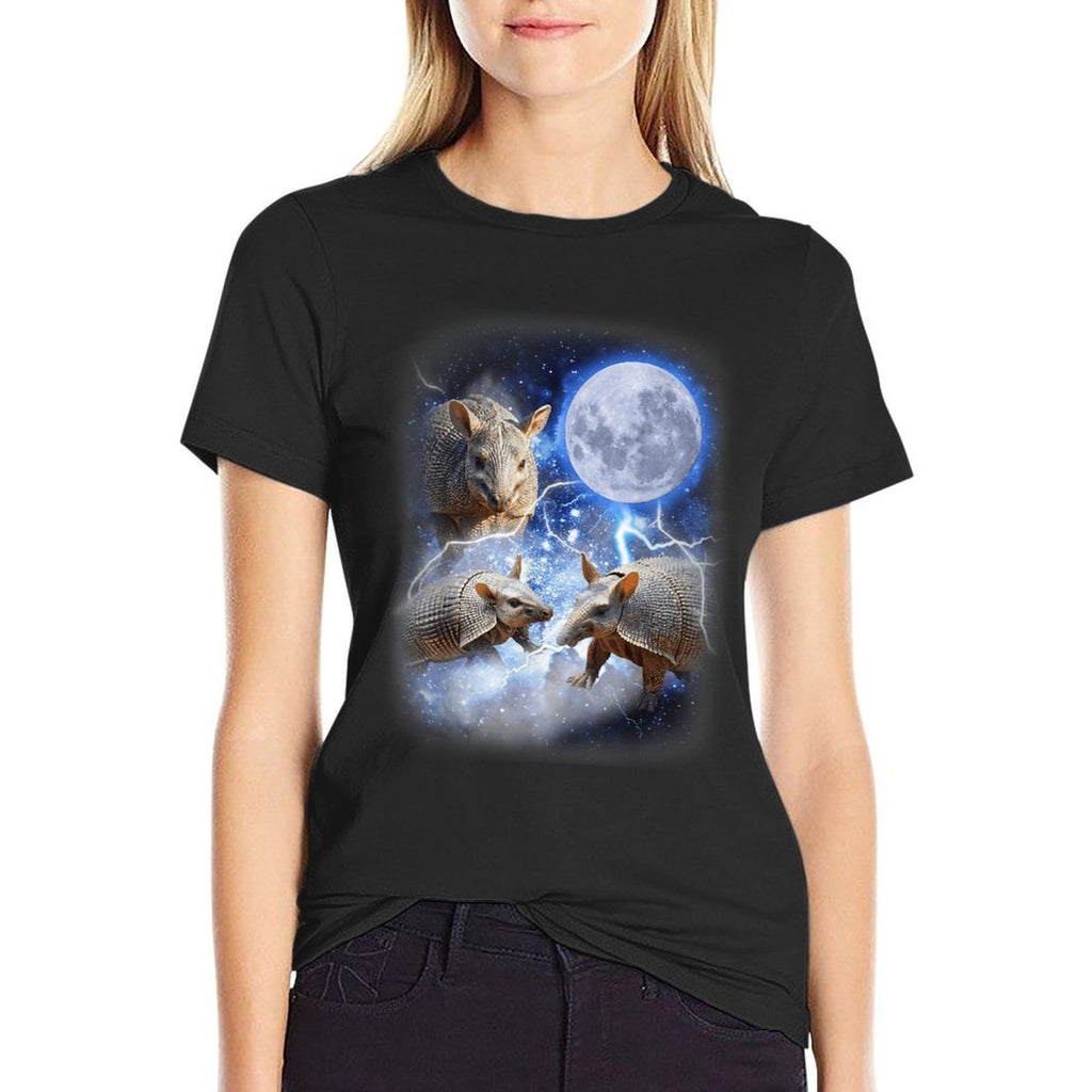 Three Armadillo Moon - 3 Cute Armadillos Magical Animal Meme  Graphic-printed T-Shirt