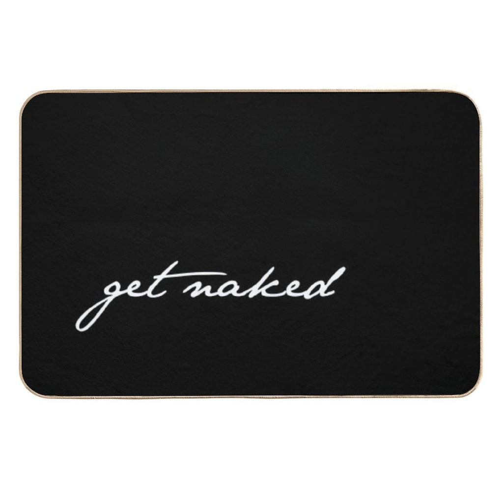 Get Naked Black Bathroom Decor  Absorbent Bath Mat
