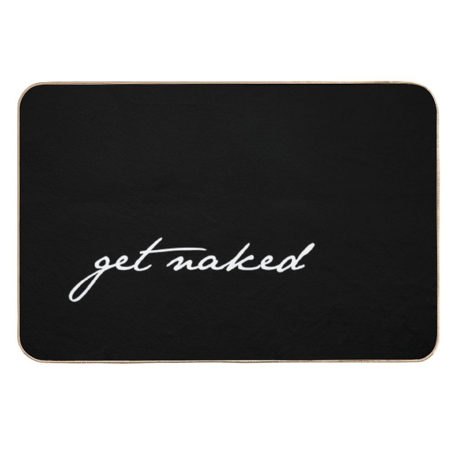 Get Naked Black Bathroom Decor  Absorbent Bath Mat
