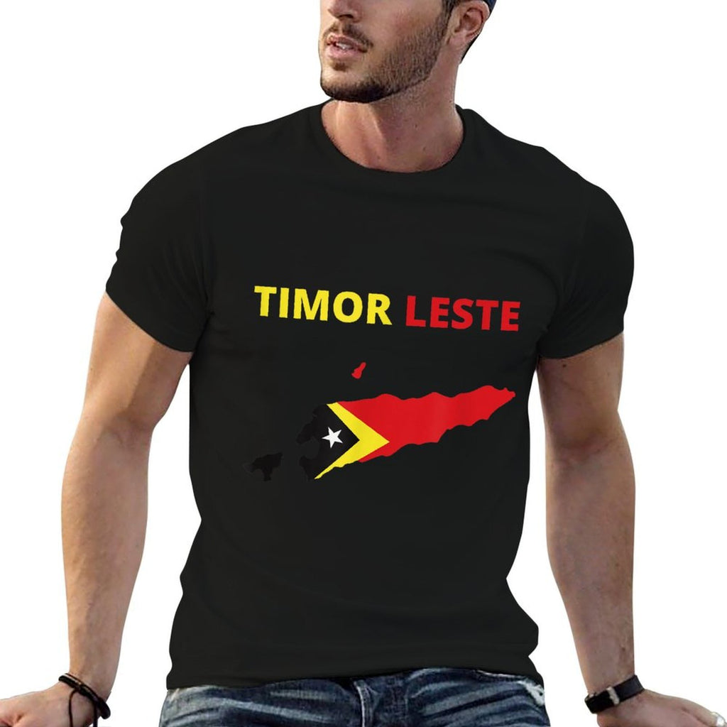 TIMOR LESTE FLAG AND MAP  Affordable Price T-Shirt