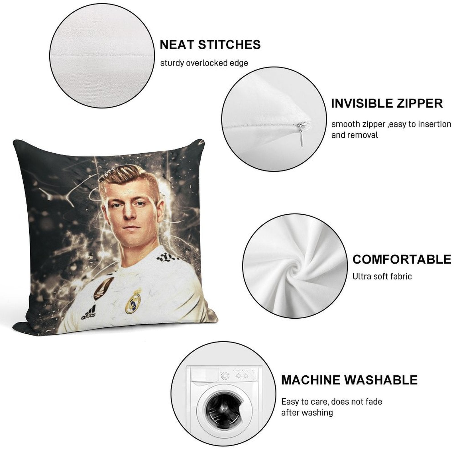 Toni Kroos 3#240922 Soft Warmth Comfort Throw Pillow