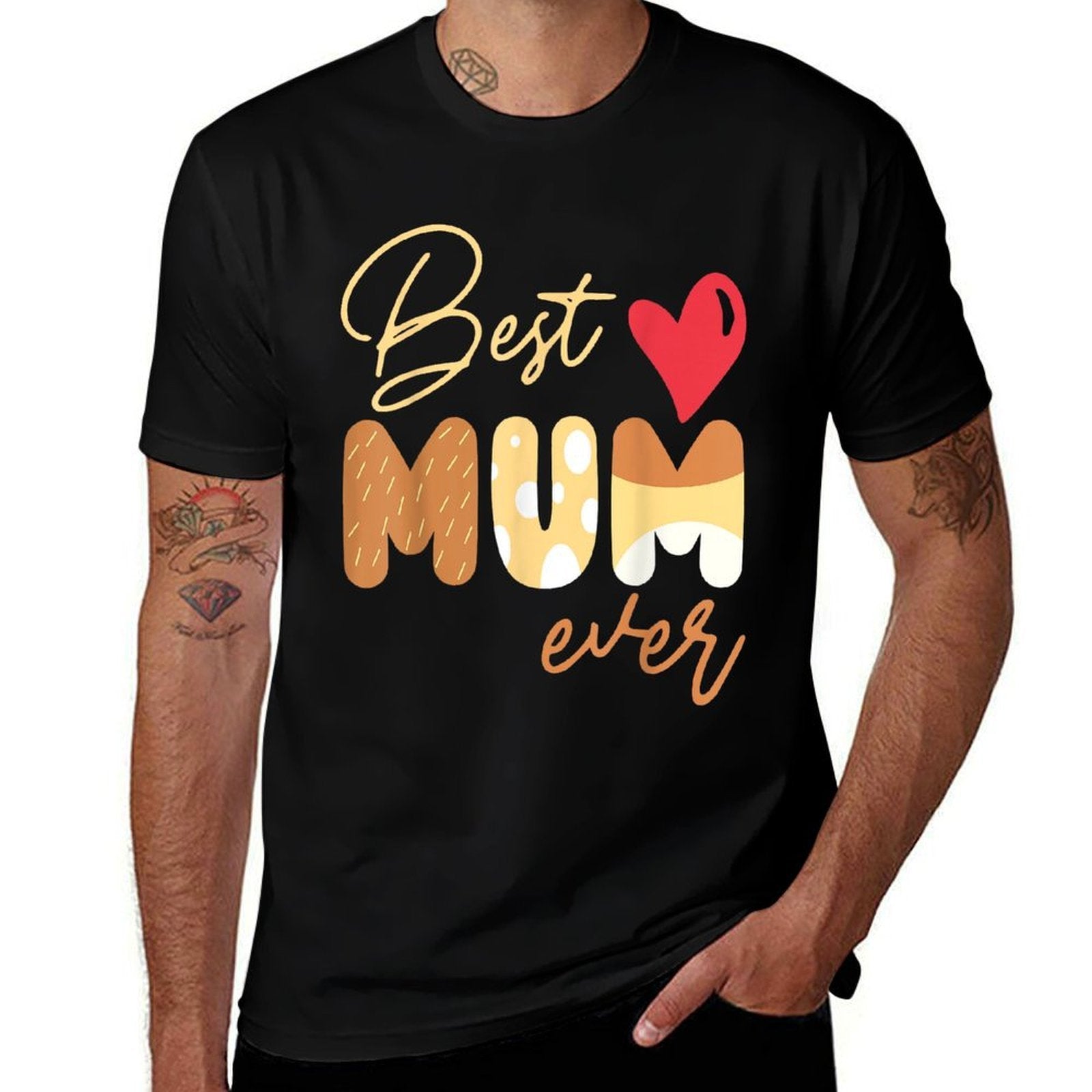 Best Mum Ever Funny For Womens Mom Mothers Day  Heathered Texture T-Shirt