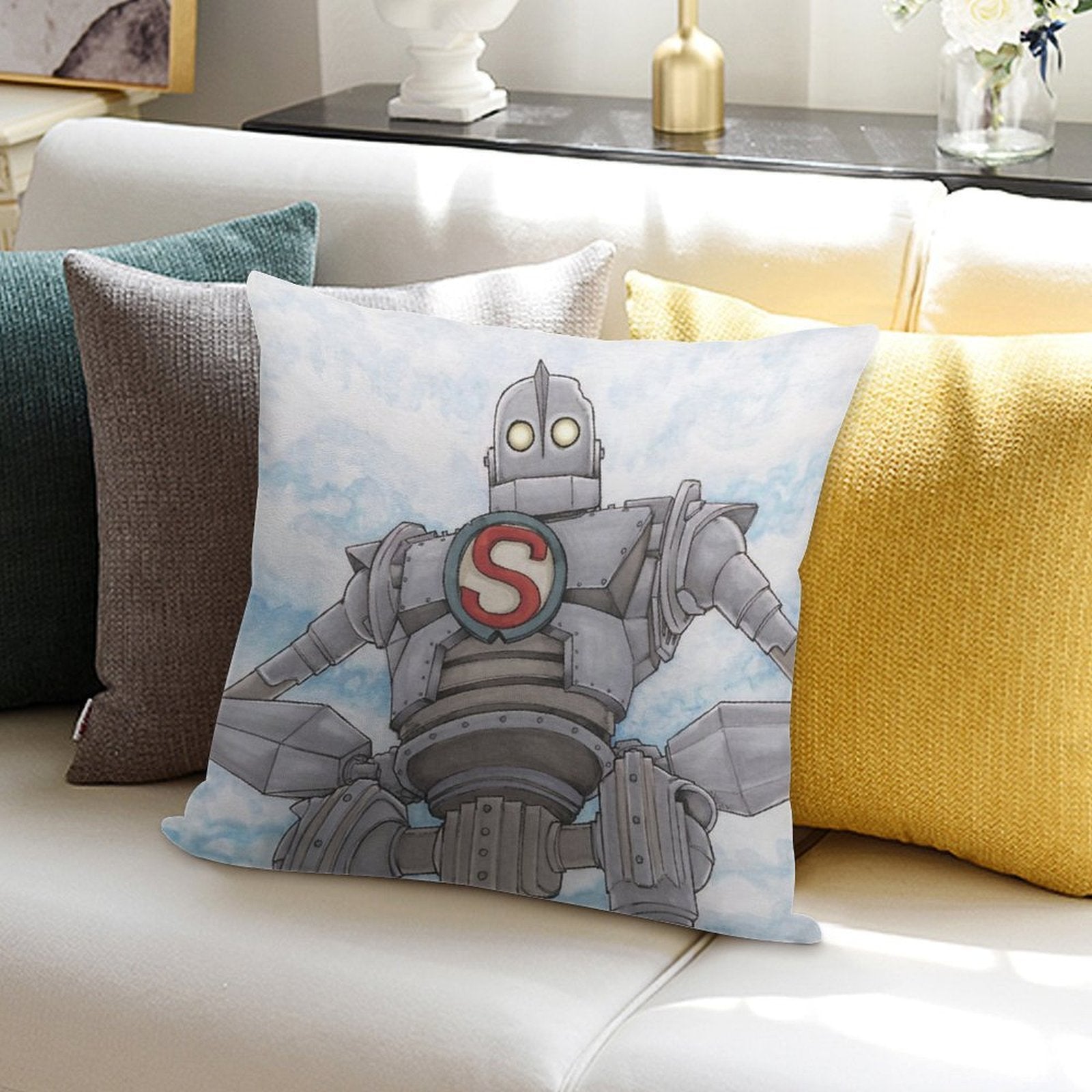 The Iron Giant Animated Movie Soft Bedroom Essential Throw Pillow