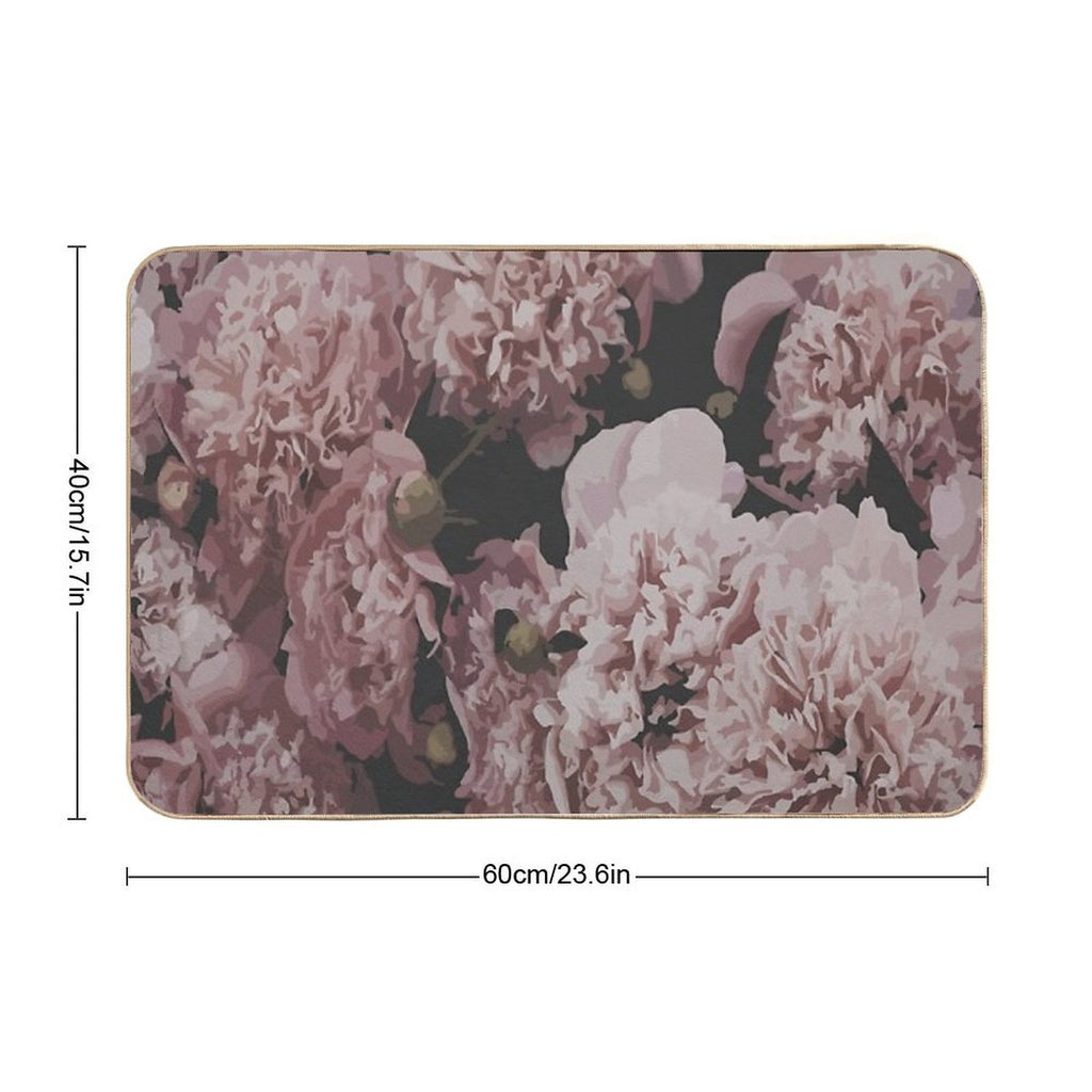 Pink Flower Bunch Abstract Art  Eco-Friendly Bath Mat