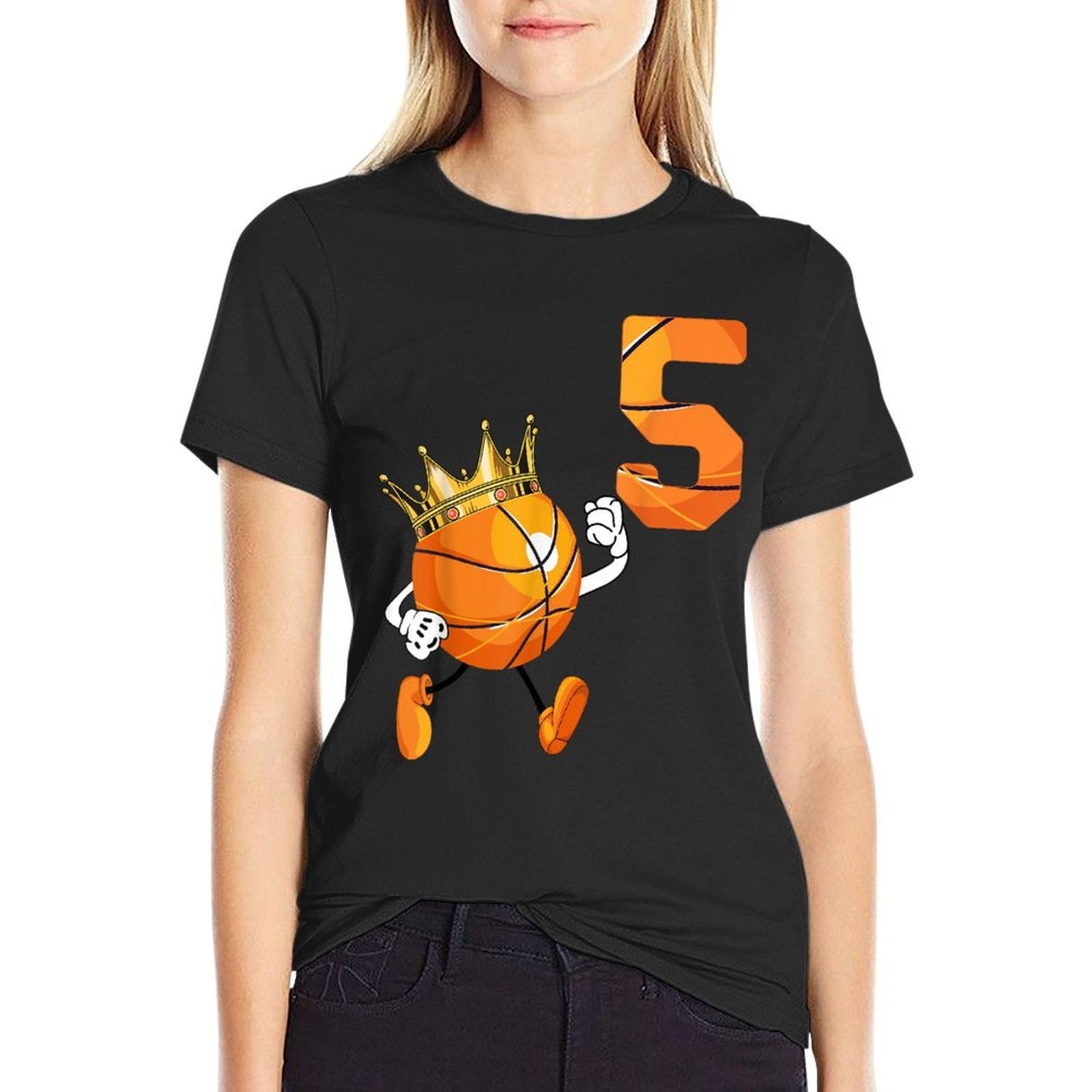 5th Birthday 5 Years Old Basketball Lover Theme Party  Quick-drying T-Shirt