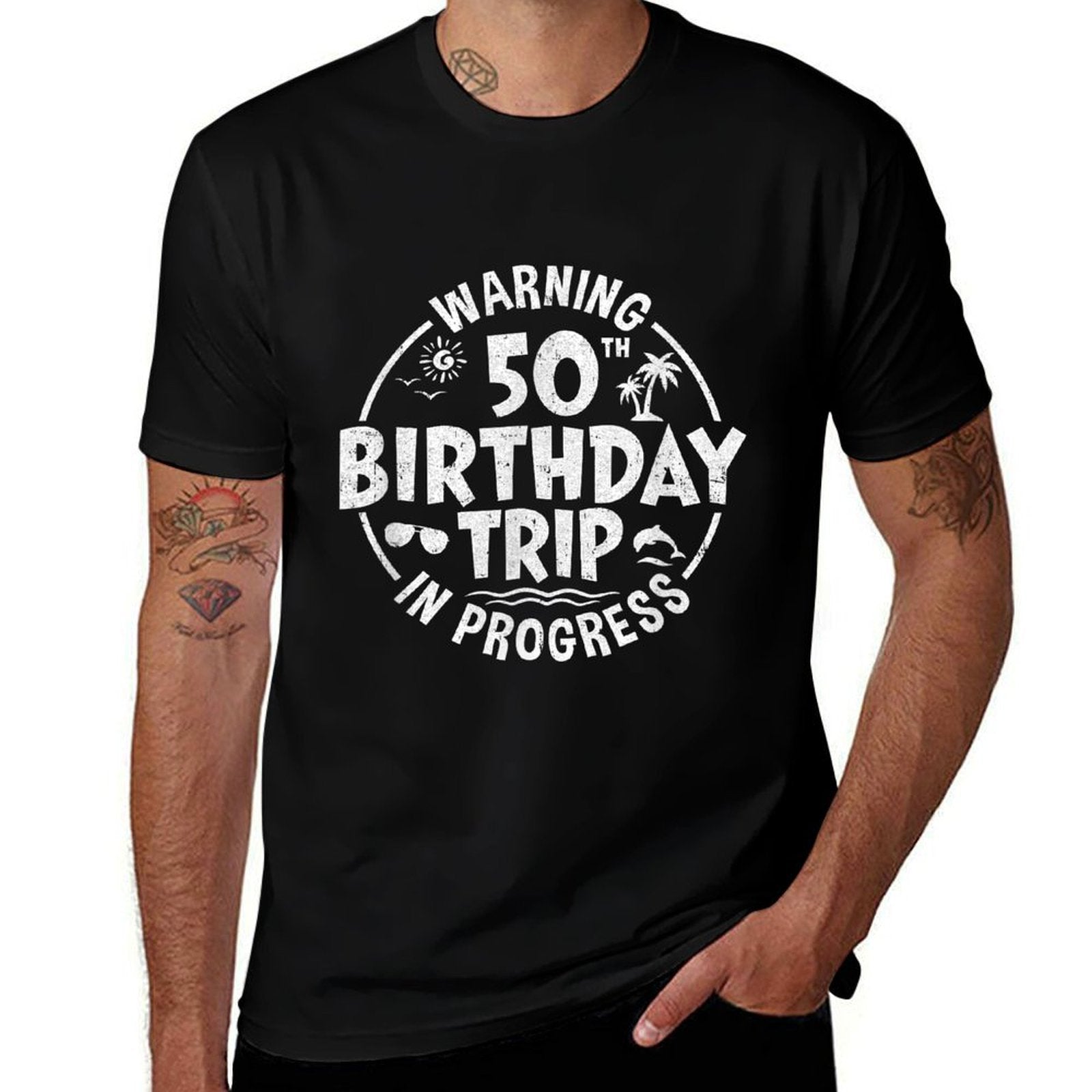 Warning 50Th Birthday Trip In Progress Funny 50 Years Old  Soft T-Shirt