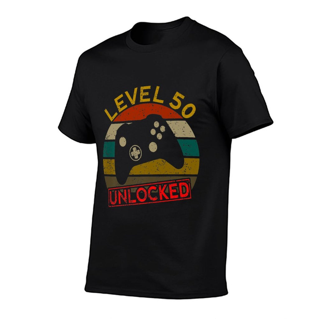 Fiftieth 50th Birthday Level 50 Unlocked Gift T  Trendy Pattern T-Shirt