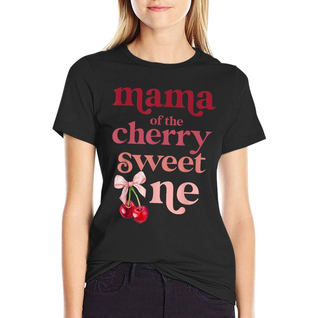 Mama of The Cherry Sweet One Coquette First Birthday 1st  Odor-resistant T-Shirt