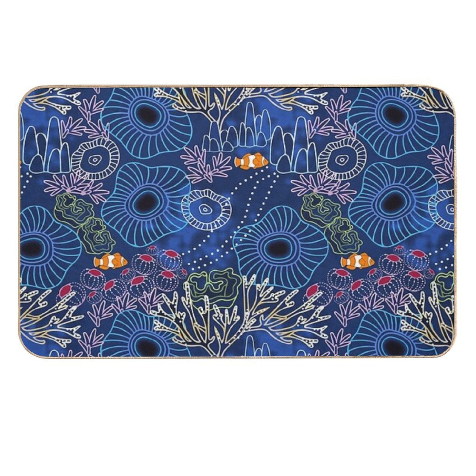 Coral Reef with Clown Fish Durable Bath Mat