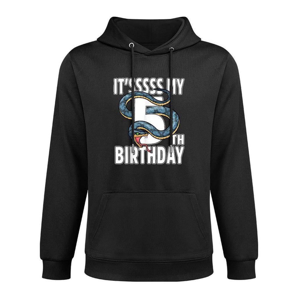 Its My 5th Birthday Snake 5 Years Old Birthday Boys Girls Medium-Weight Fabric Hoodie