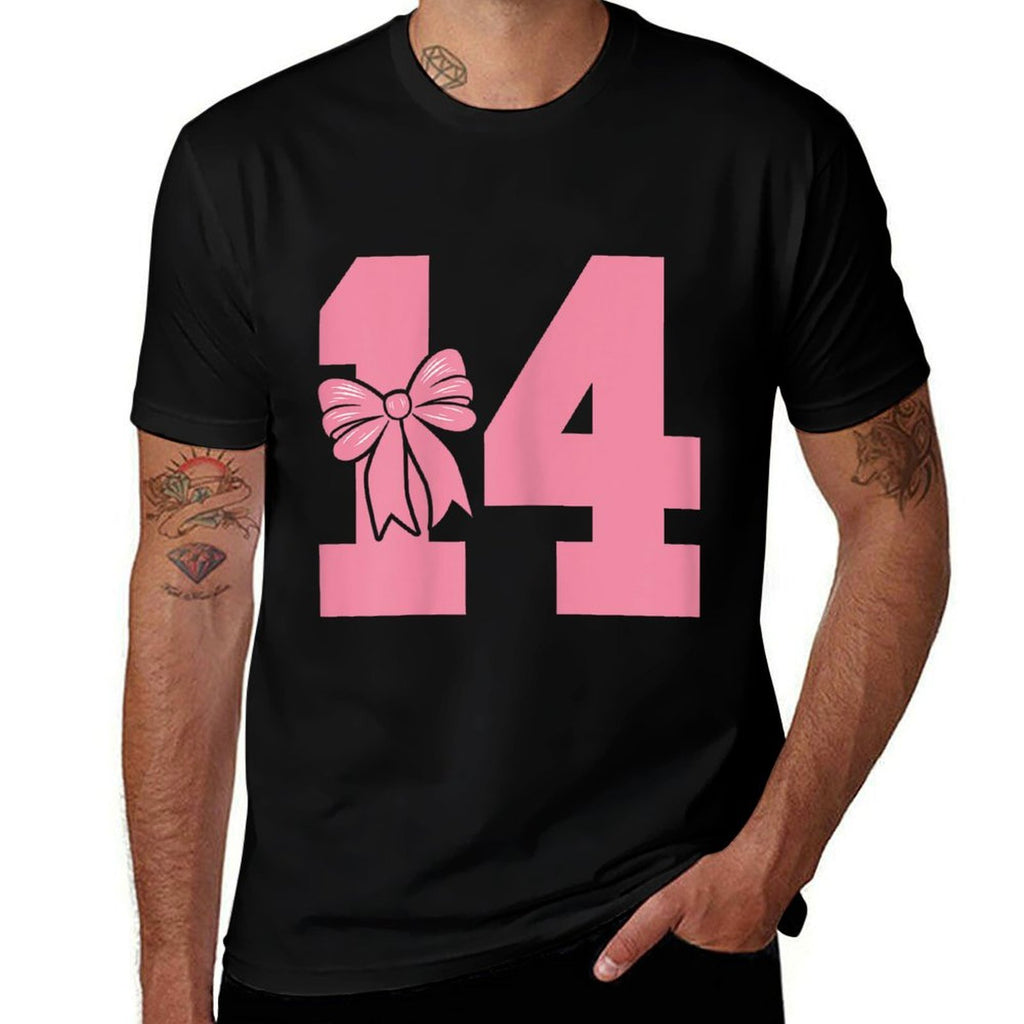 14th Birthday Pink Coquette Bow Cute Ribbon 14 Years Old  Versatile T-Shirt