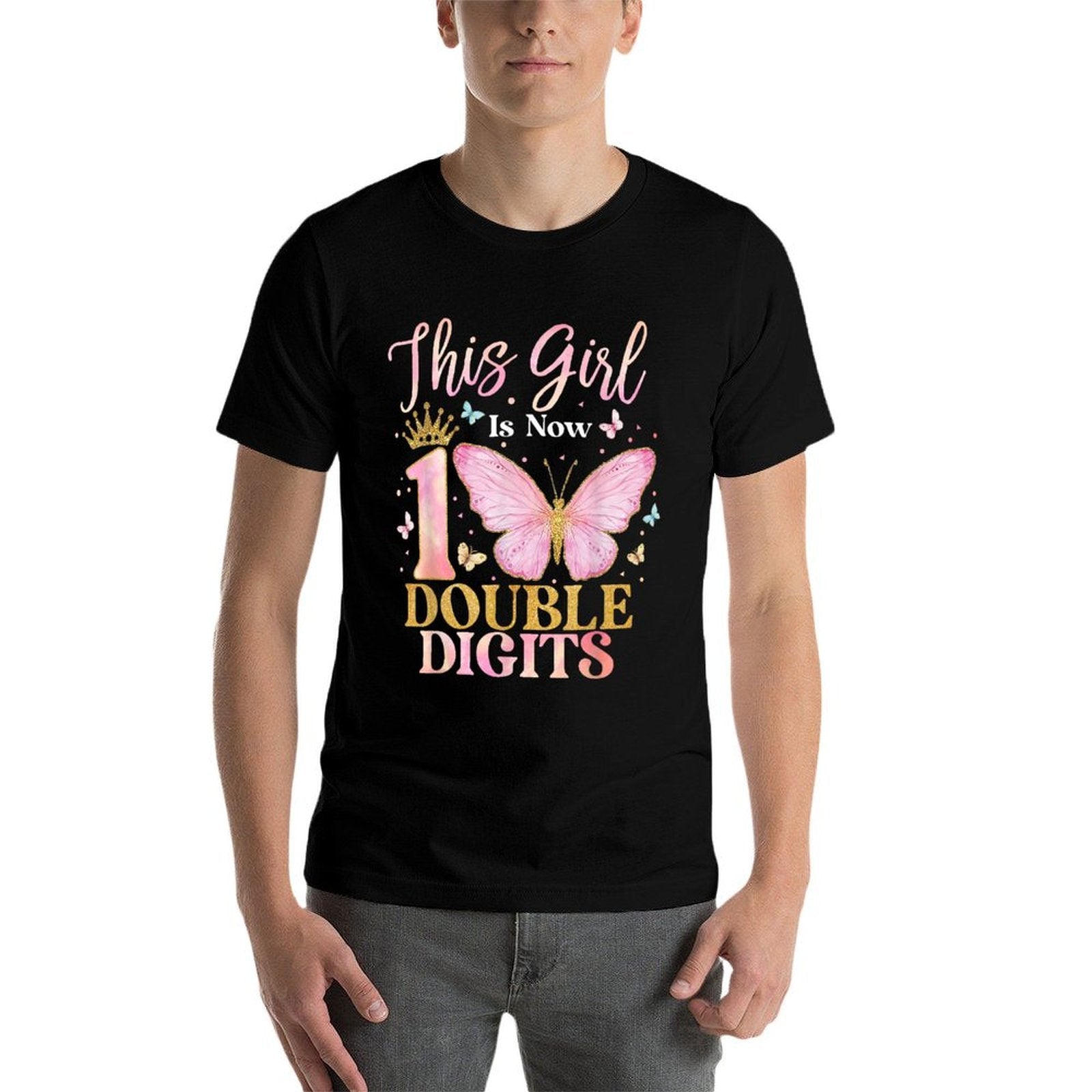 10th Birthday This Girl Is Now 10 Years Old Double Digits  Tagless Design T-Shirt