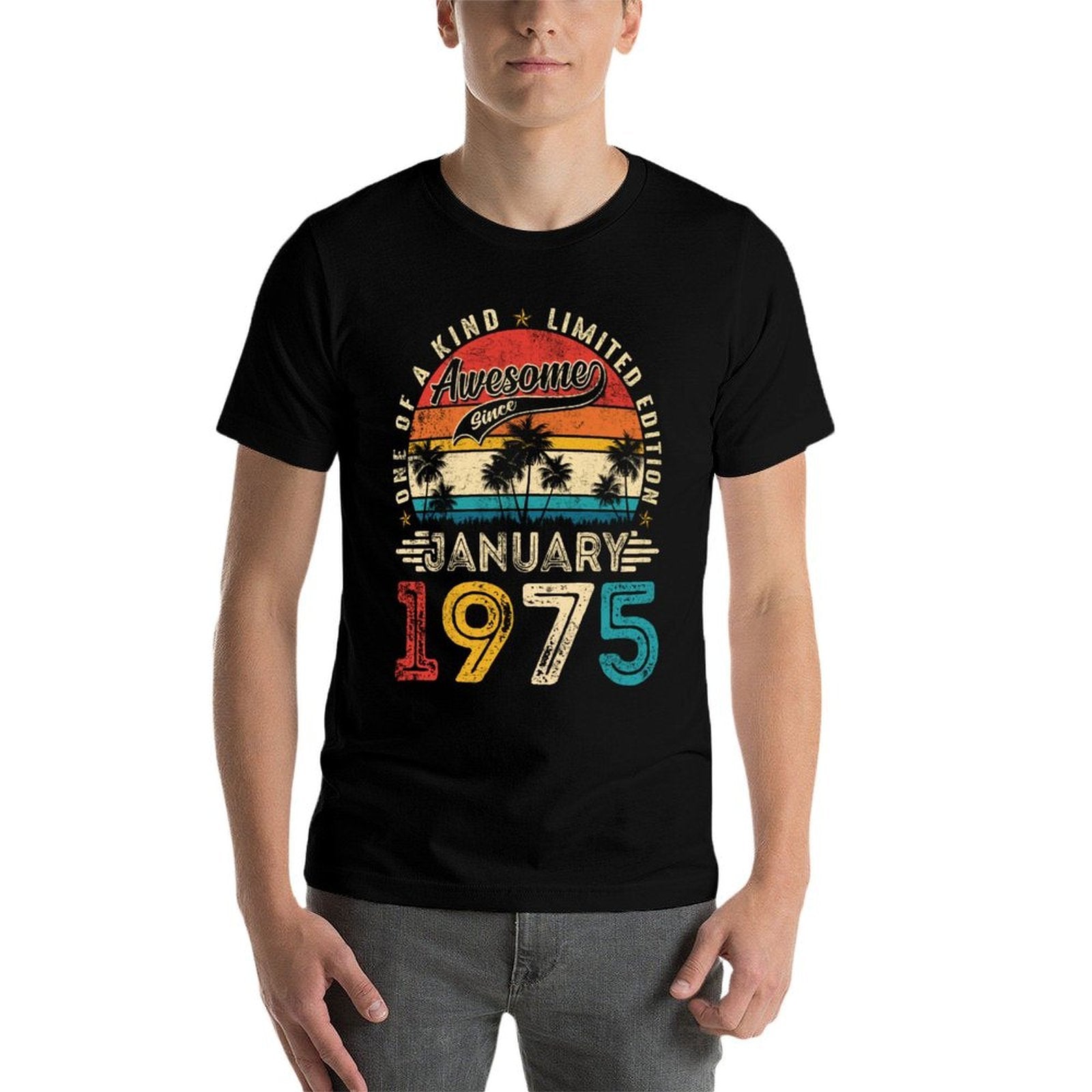 Awesome Since January 1975 Vintage Men Women 50th Birthday  Soft T-Shirt