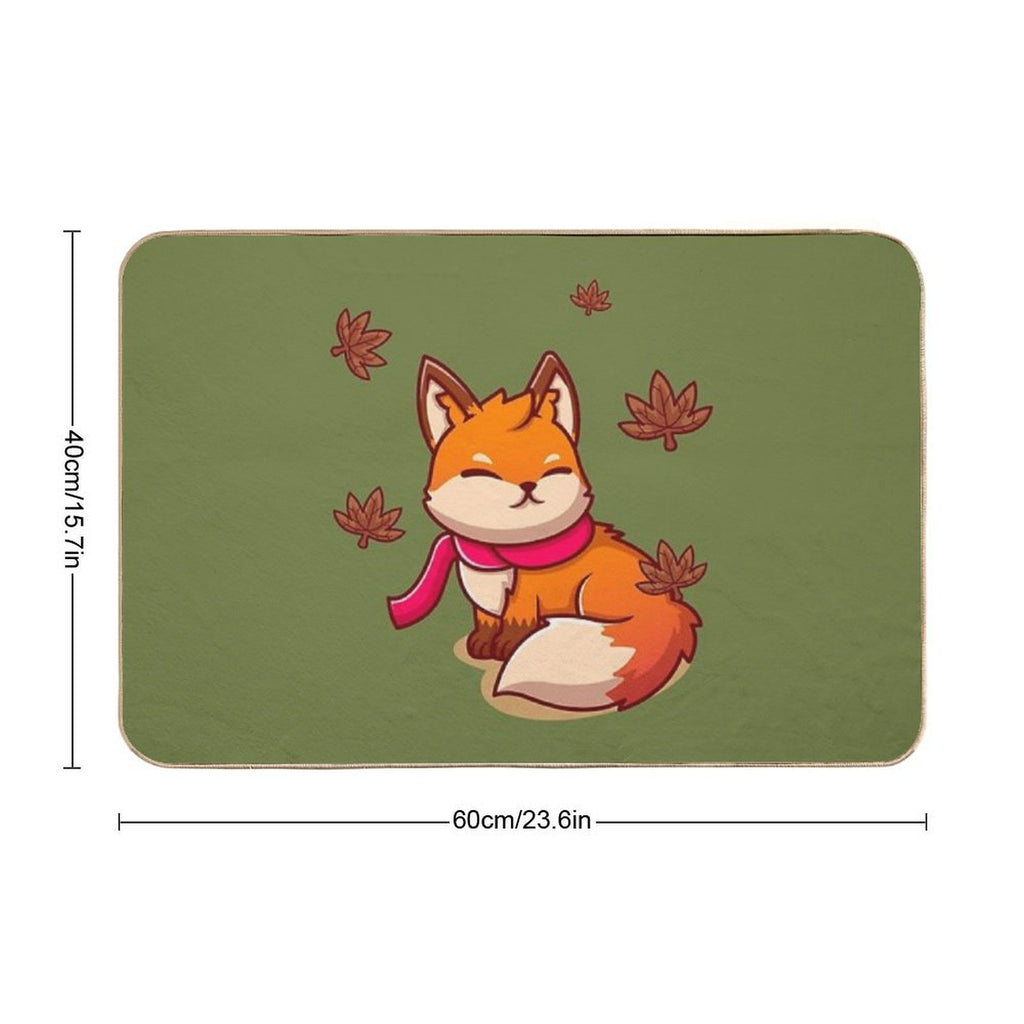 Cute Fox Fall - Color  Eco-Friendly Bath Mat