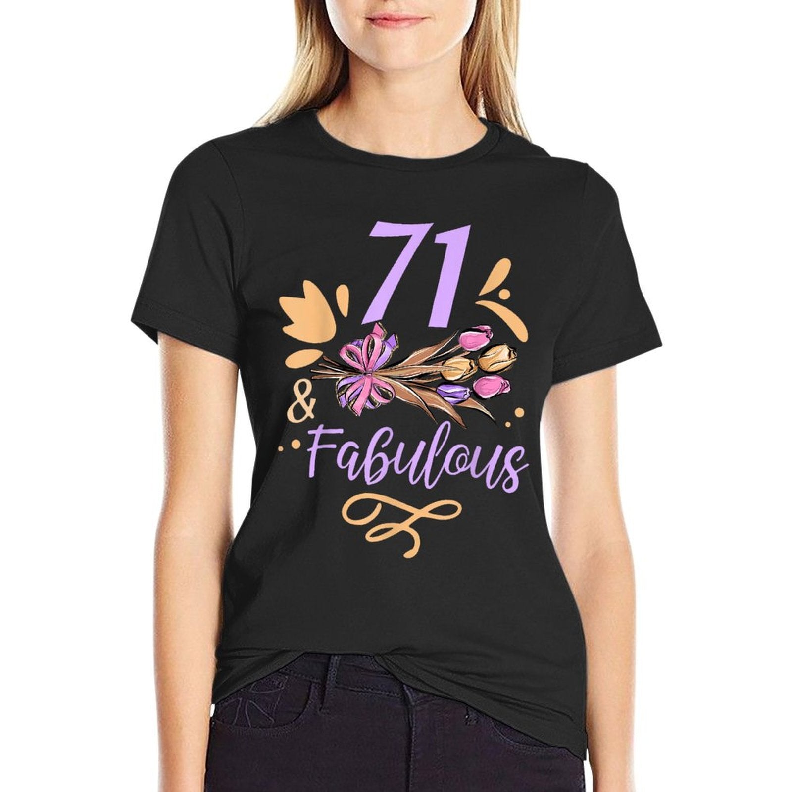 71 And Fabulous Party Age Birthday Years Old  Lightweight T-Shirt
