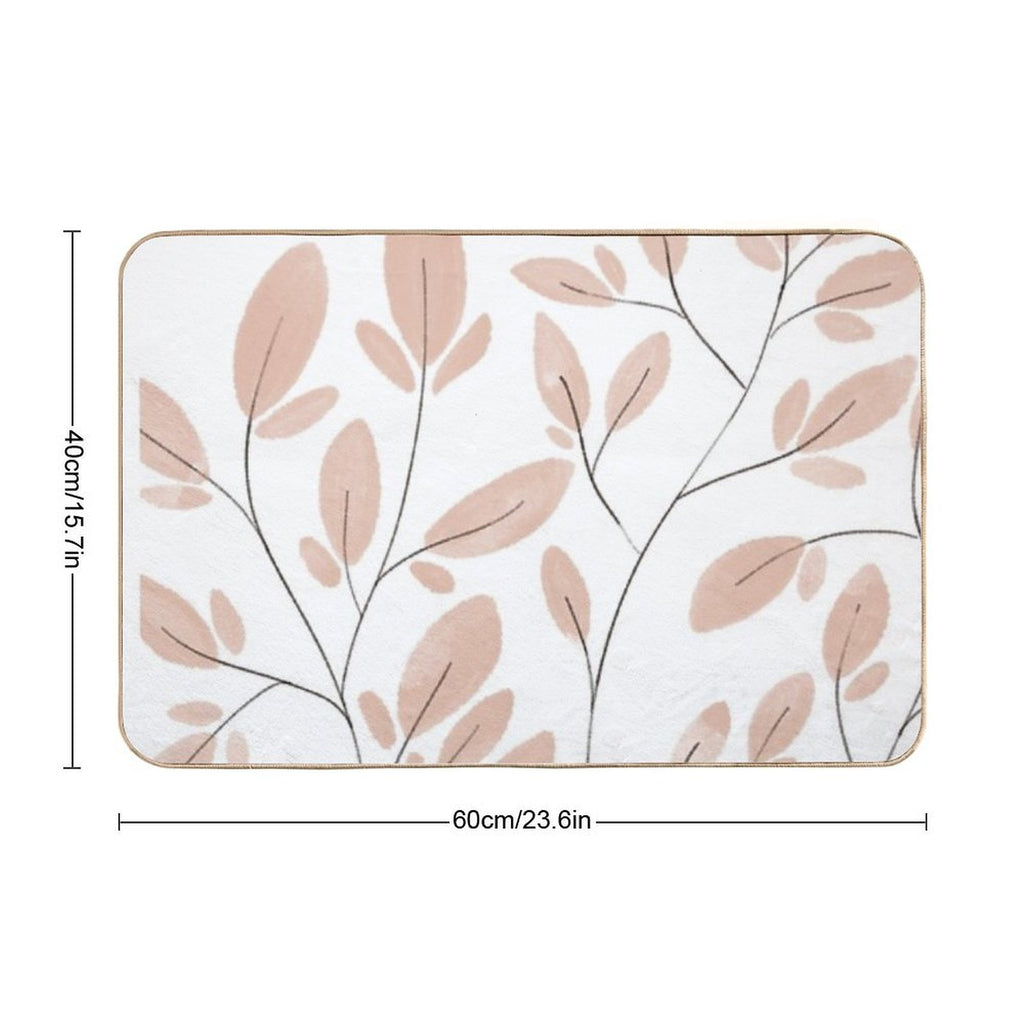 Peach Leaves  High-Traffic Bath Mat