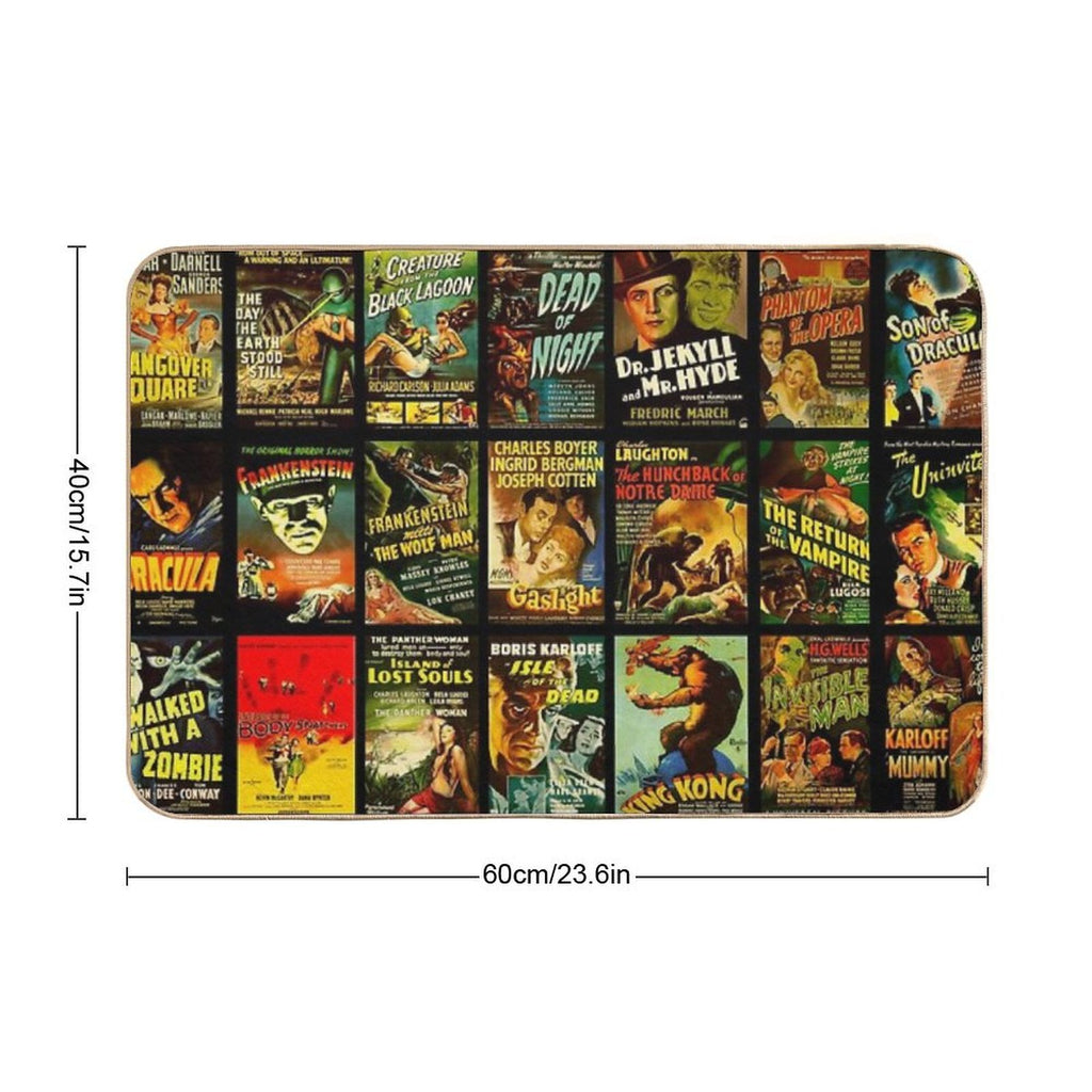 Vintage Classic Horror Monster Movie Posters  Rapid-Drying Bath Mat