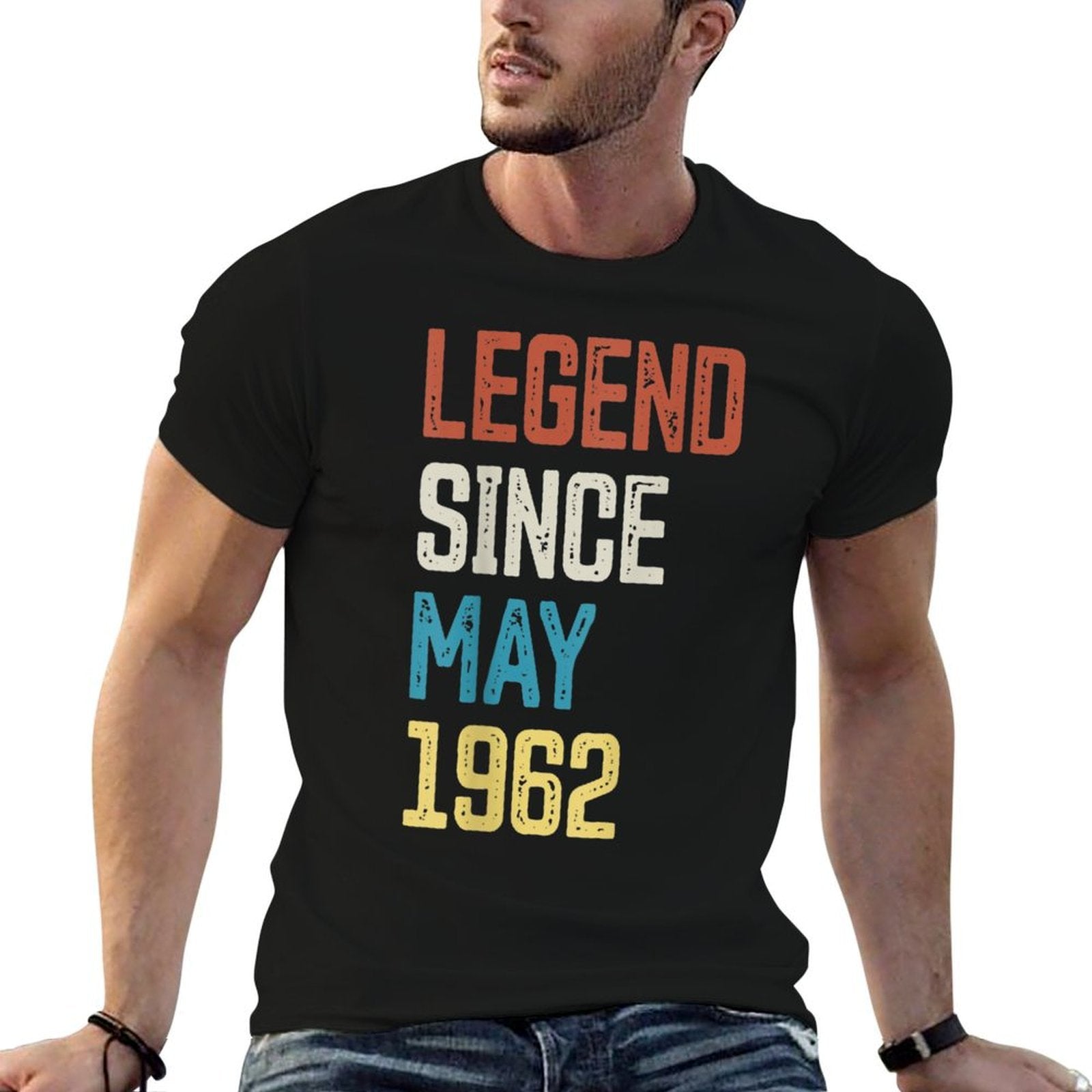 60th Birthday Vintage Born in May 1962 Birthday  Polyester Blend T-Shirt