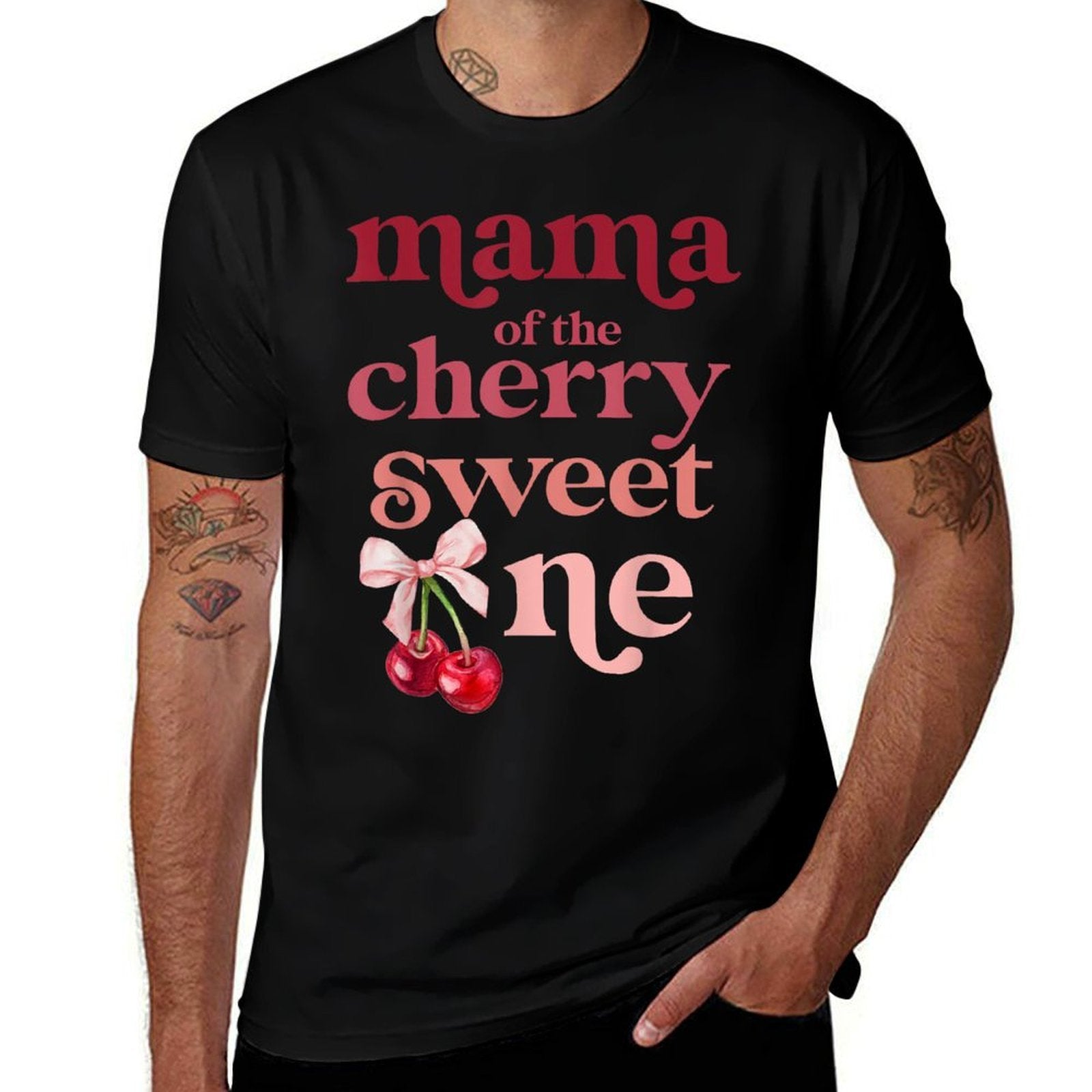 Mama of The Cherry Sweet One Coquette First Birthday 1st  Odor-resistant T-Shirt
