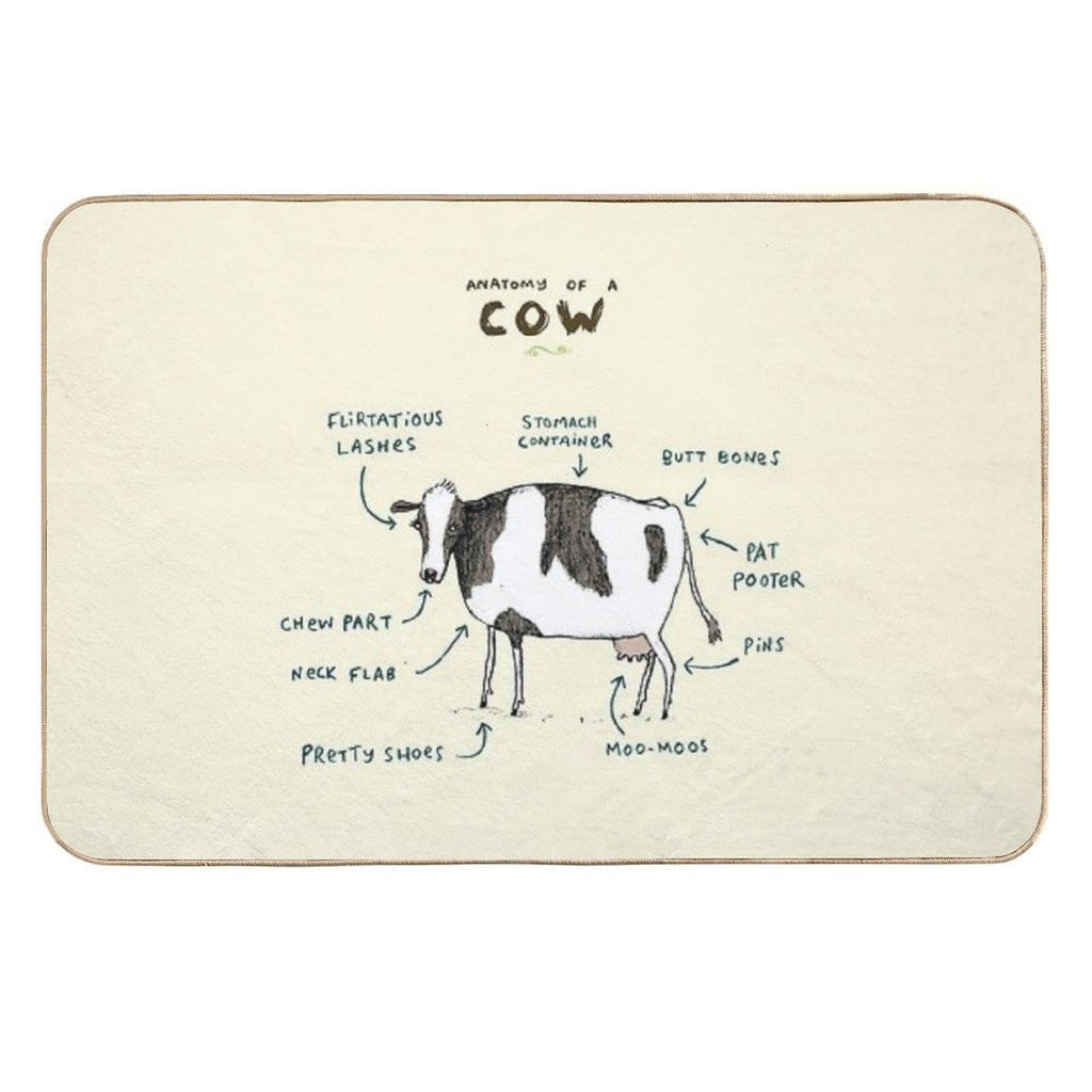 Anatomy of A Cow Durable Bath Mat