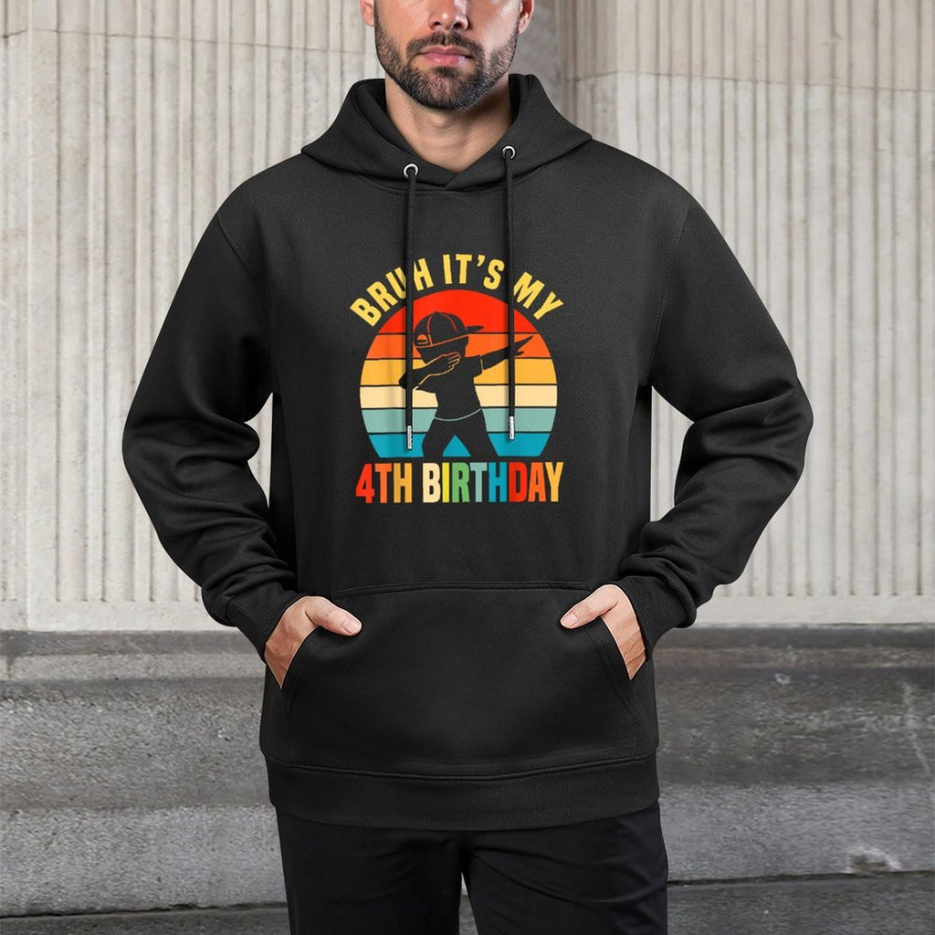 4 Year Old Birthday Dabbing Boy Bruh It's My 4th Birthday Easy Care Hoodie