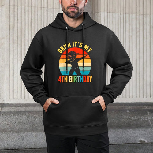 4 Year Old Birthday Dabbing Boy Bruh It's My 4th Birthday Easy Care Hoodie