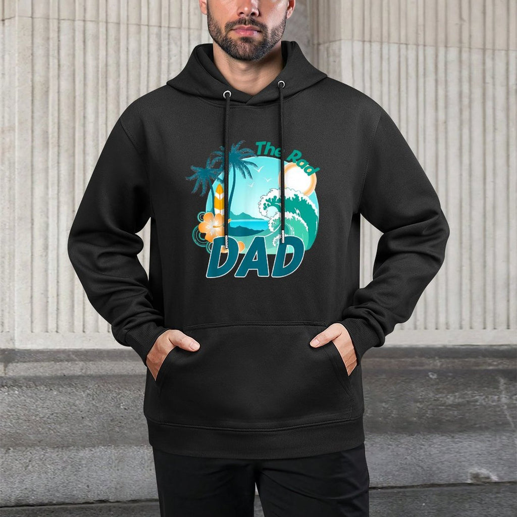 The Rad Dad Big One Surf Birthday Decorations For Family All-Day Comfort Hoodie